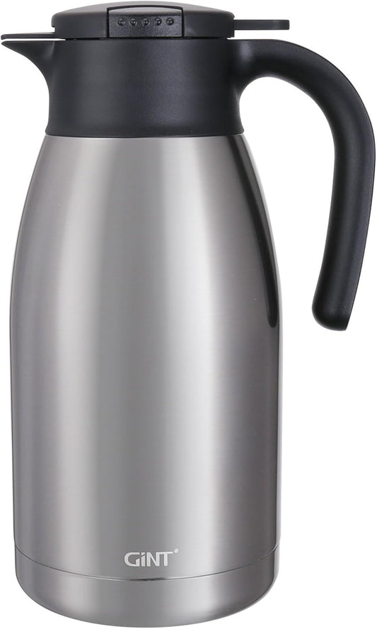 GiNT 64Oz Thermal Coffee Carafe, Insulated Stainless Steel Coffee Carafes for Keeping Hot/Double Walled Vacuum Thermal Carafe (Silver, 1.9L)