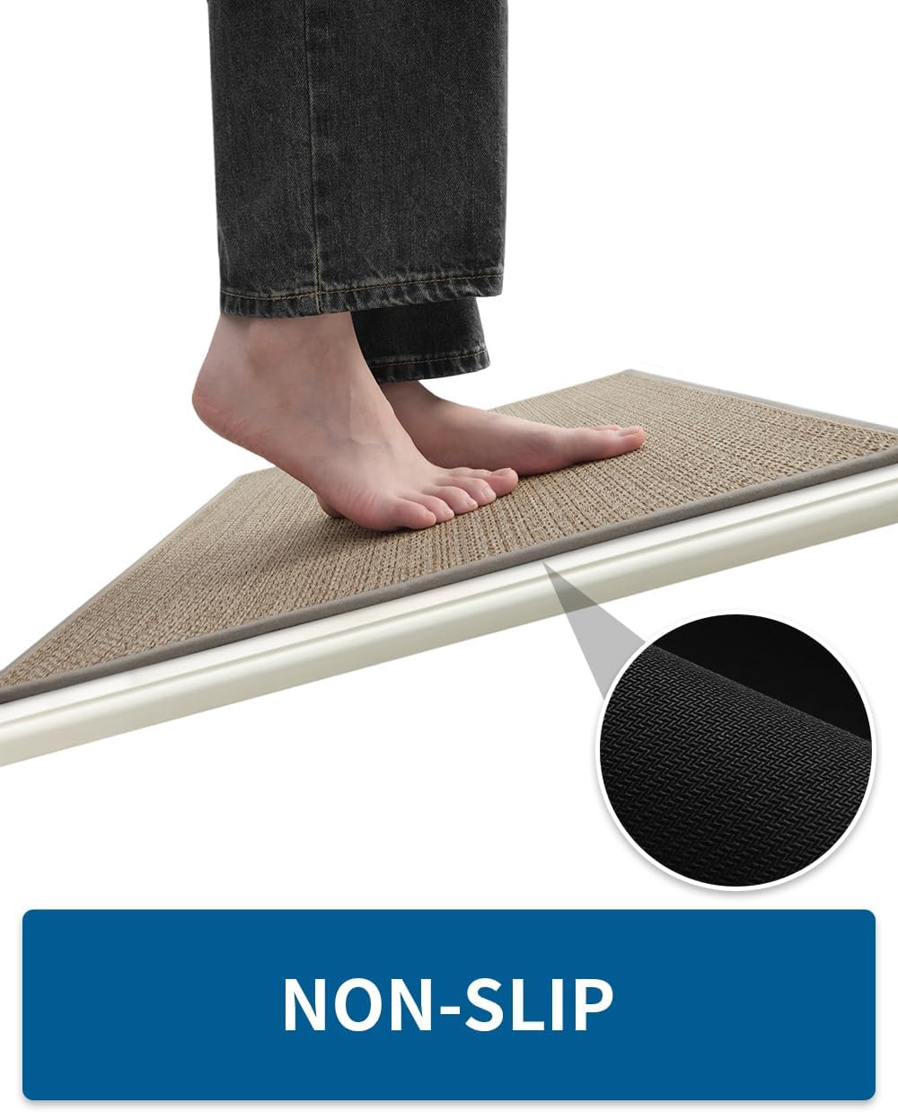 Kitchen Rugs and Mats Non Skid Washable, Absorbent Runner Rugs for Kitchen, Front of Sink, Kitchen Mats for Floor (Brown, 20"x32")