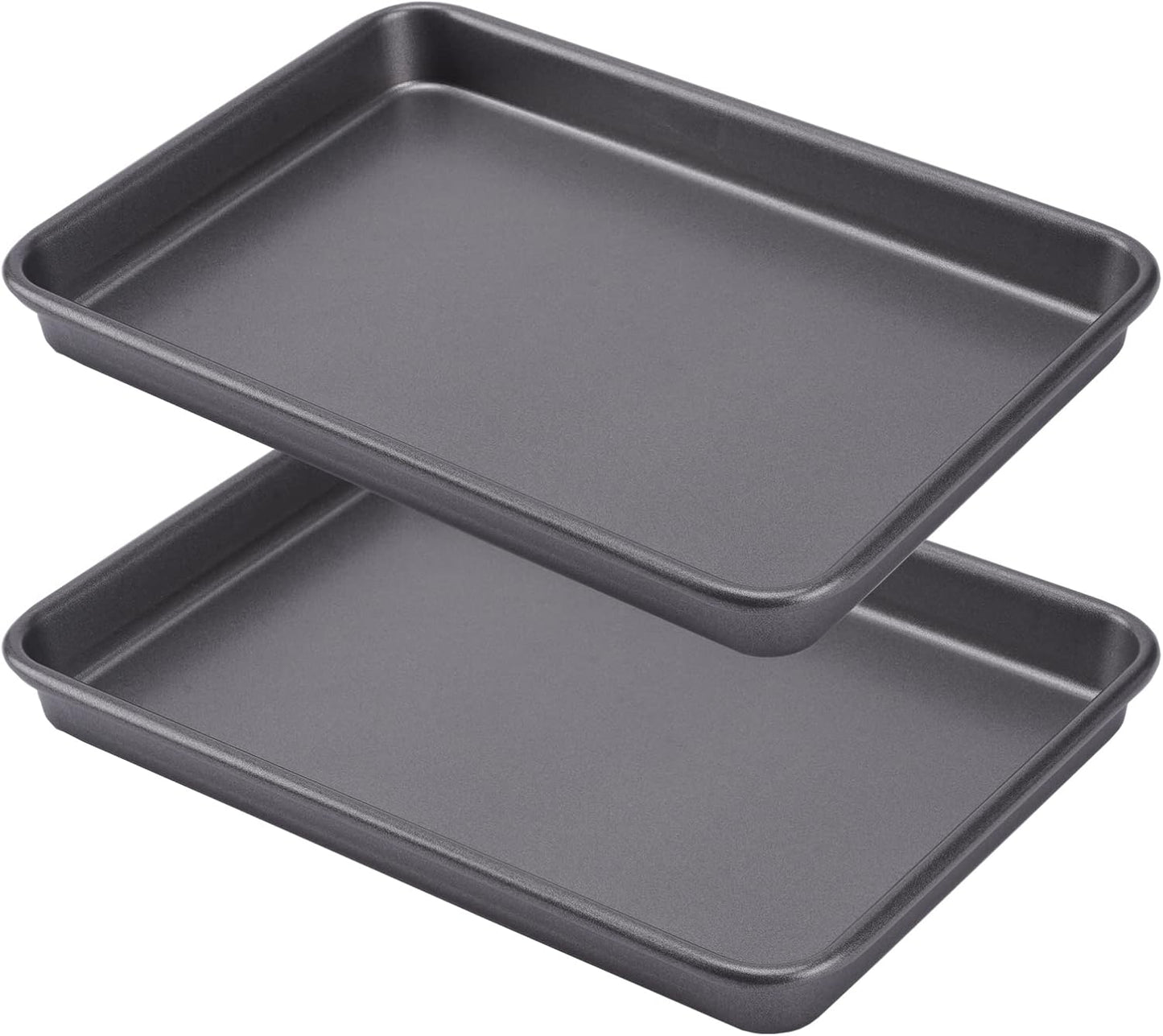 Thicken 1/4 Quarter Cookie Baking Sheet Pan 13.58 x 9.84Inch (Inner 12.8x9.06) Non-Stick Carbon Steel Bakeware 2 Pack