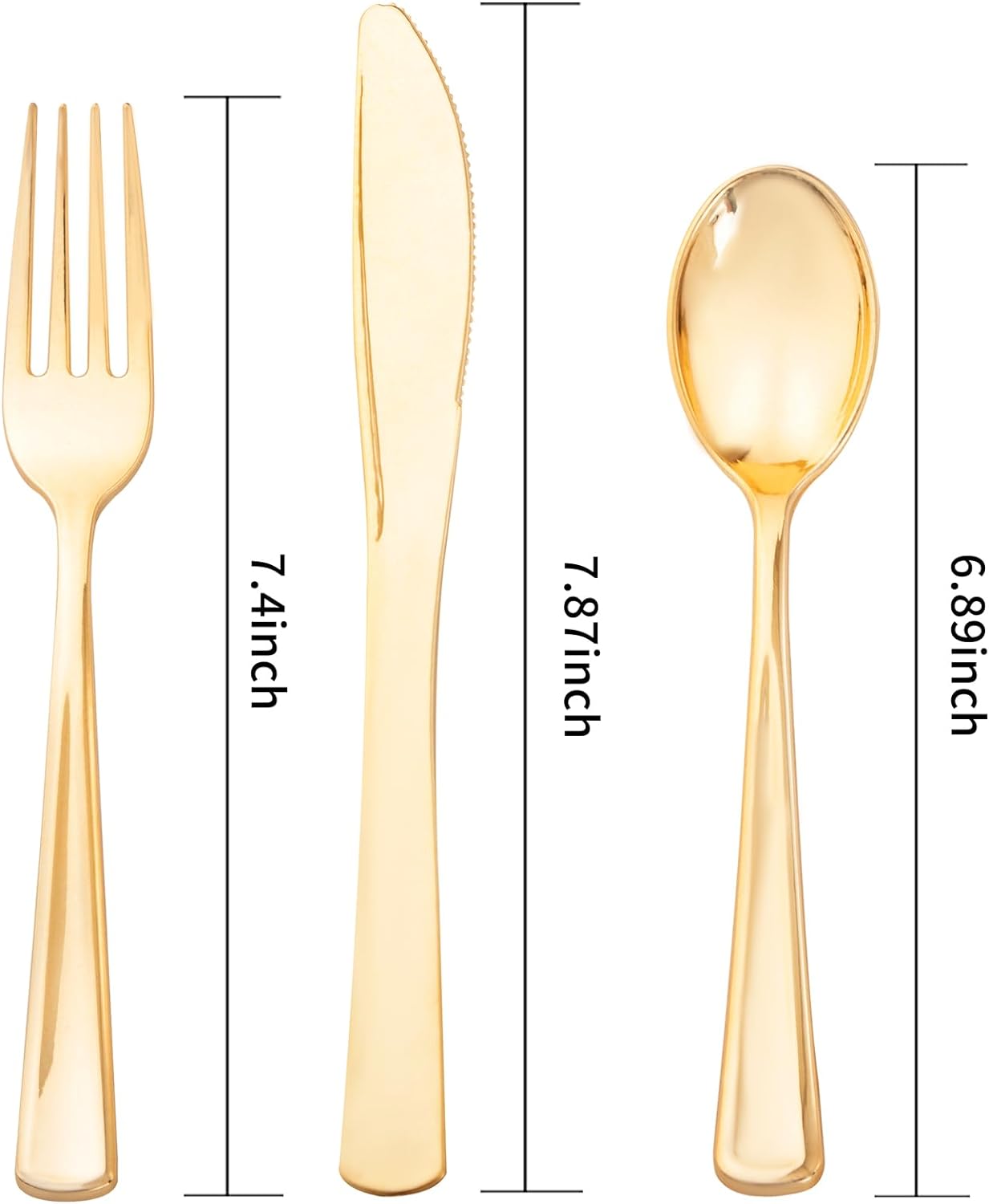 Liacere 200Pcs Gold Plastic Silverware-Gold Plastic Cutlery - Disposable Silverware include 100 Forks 50 Spoons 50 Knives Perfect for Parties&Weddings&Restaurants&Thanksgiving