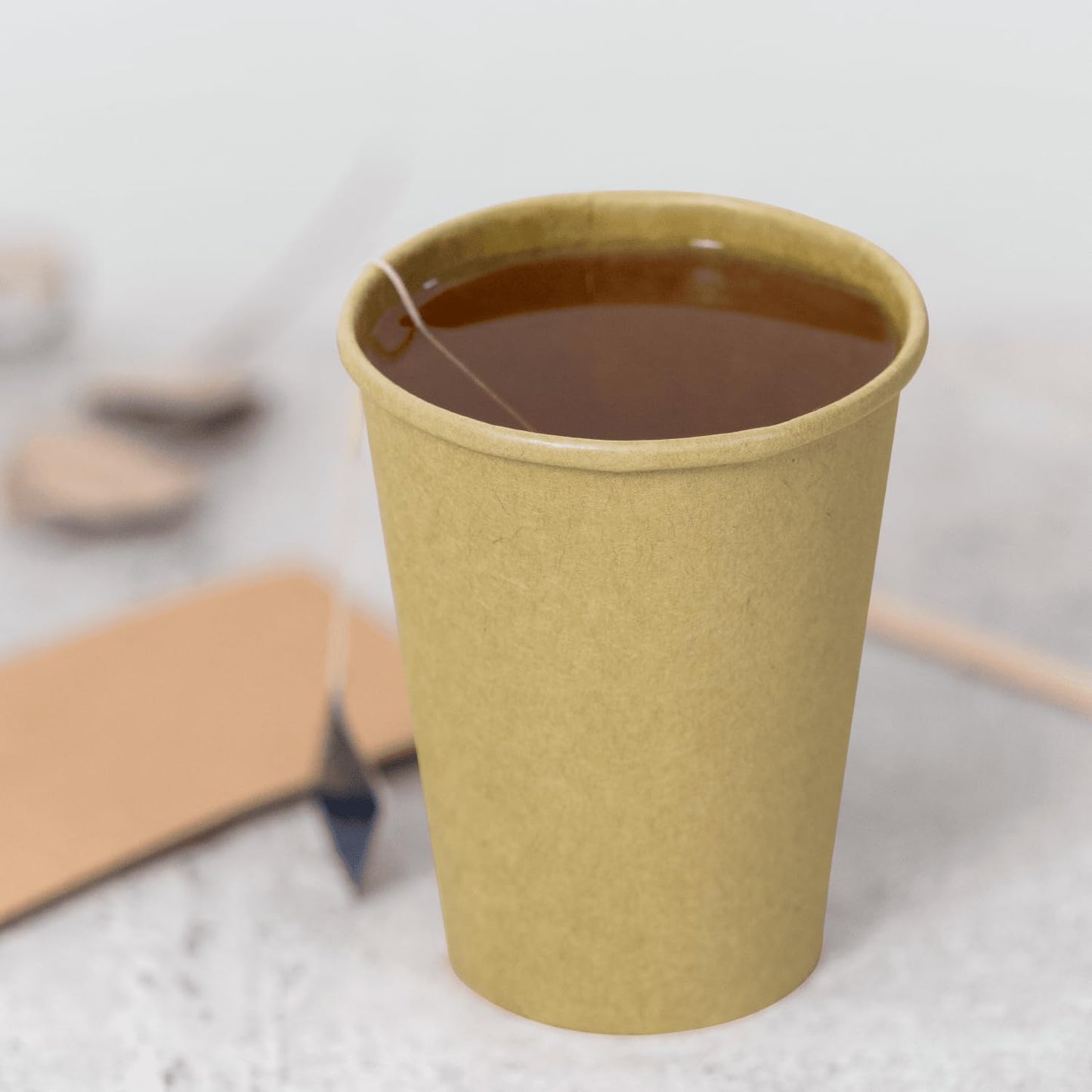 Karat 8oz Kraft Paper Coffee Cups [1,000 ct] Disposable, Leak-Resistant Double Poly-Lined Hot Cups | Ideal for Cafes & Offices, 80mm
