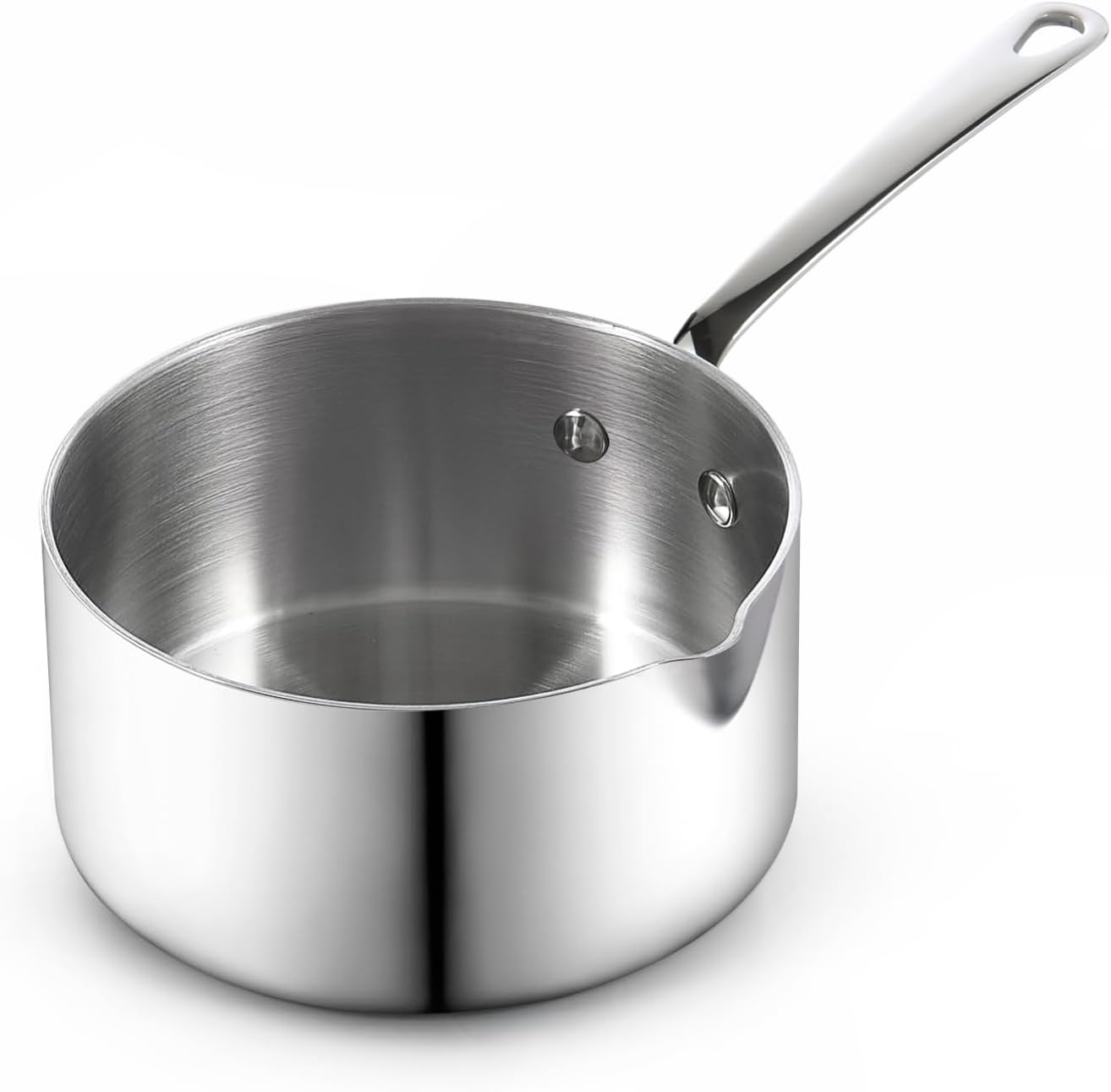 Cooks Standard Stainless Steel Butter Warmer 0.68 QT, Multi-Ply Clad Small Sauce Pan, 640ml Mini Butter Chocolate Milk Melting Pot with Pour Spout Cooking Pot ideal for Chefs, Baristas