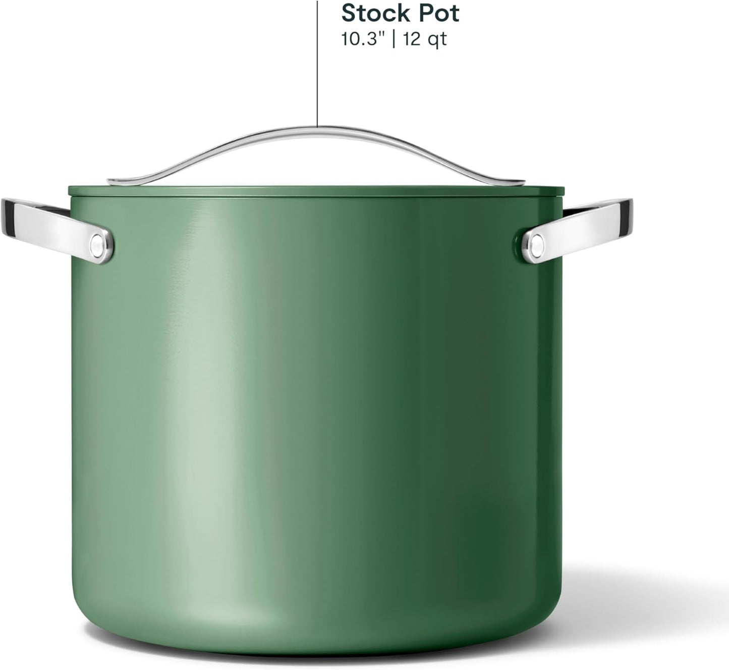 Caraway Stock Pot - 12 Qt Ceramic Coated Pot With Lid - Fee From Forever Chemicals - Large Pot for Bigger Batches - Sage
