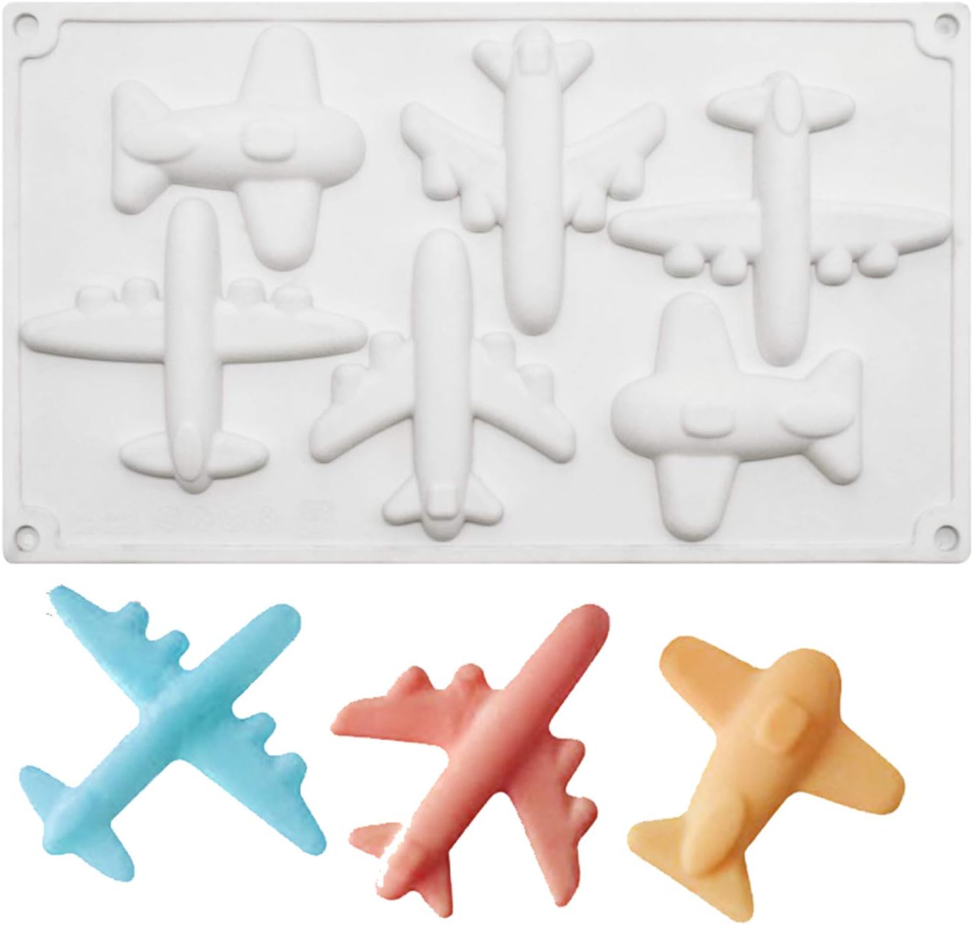 OCPO KITCHEN Airplane Silicone Molds for Baking Mousse Cake, French Dessert, Pastry, Ice Cream, Cake Decoration Mold, 3D Airplane Shape (6-Cavity)