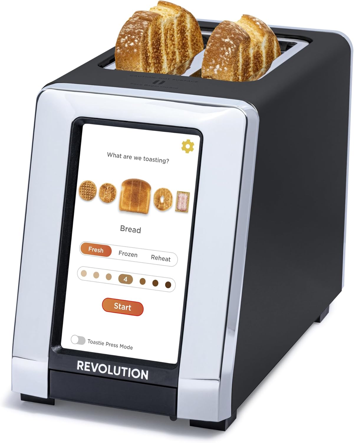 Revolution R180 Connect Smart Toaster, 2-Slice High-Speed Touchscreen Toaster with Patented InstaGLO Technology, Wi-Fi Connectivity, Weather Widget, and Over-the-Air Updates, Black
