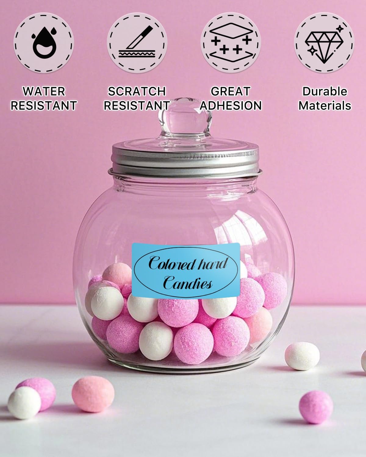 iEager 2x1 Inch Thermal Labels, Blue Rectangle Thermal Printer Stickers, Durable Shipping Label Printer Sticker for Barcode, Name, Address, 1000 Labels/Roll