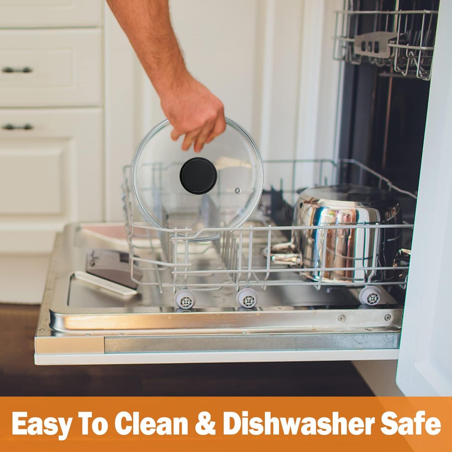 Wadaza Pan Lid 12 Inch - Tempered Glass Pot Lid - Oven Safe Replacement Glass Lid for Frying Pan Wok Pot Skillet