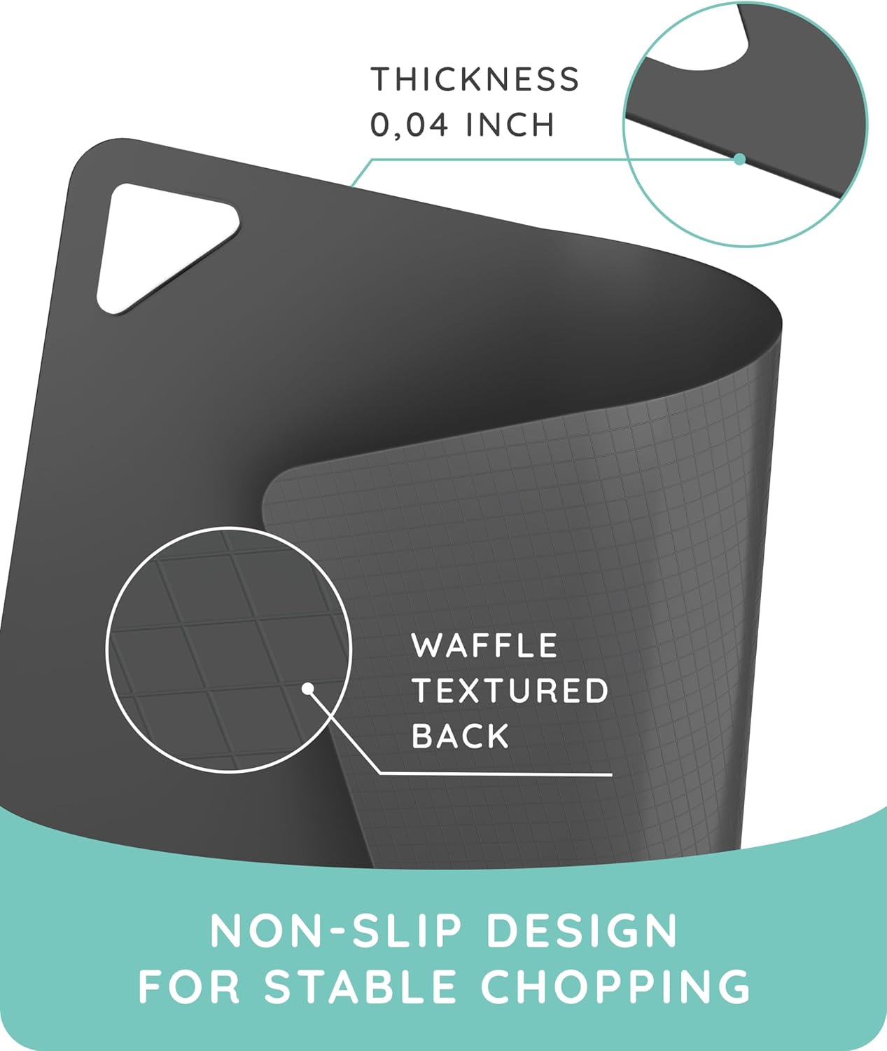 July Home Cutting Board Alternative for Kitchen - Extra Thick Flexible Plastic Cutting Board Set of 3, Non-Slip, BPA-Free, Easy to Clean, Colored Cutting Mats for Cooking, Durable Chopping Sheets