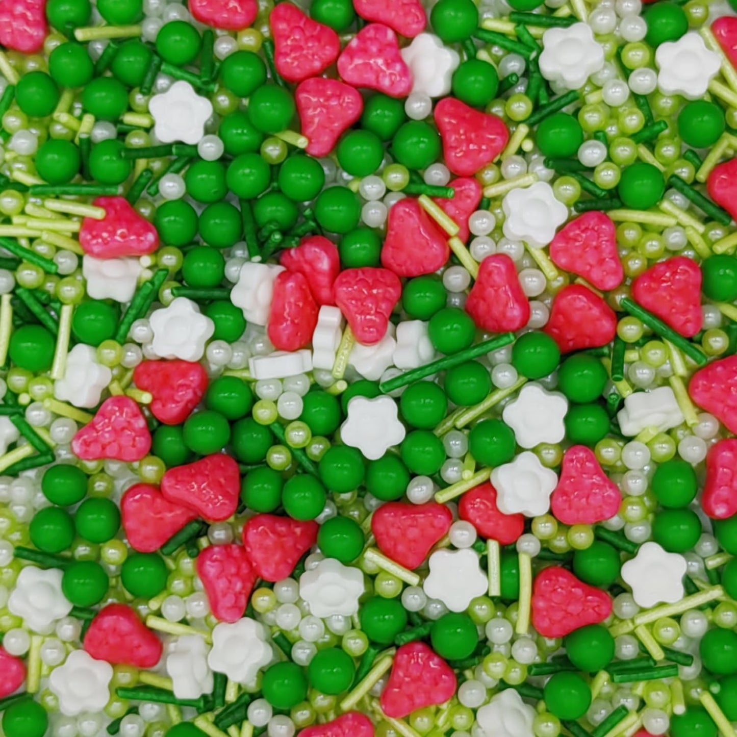 Strawberry Sprinkles Candy Mix Size Edible Pearls Cake Decorations Cupcake Toppers Cookie Decorating Perfect for Wedding Party Valentine Halloween Christmas Supplies 4.58OZ