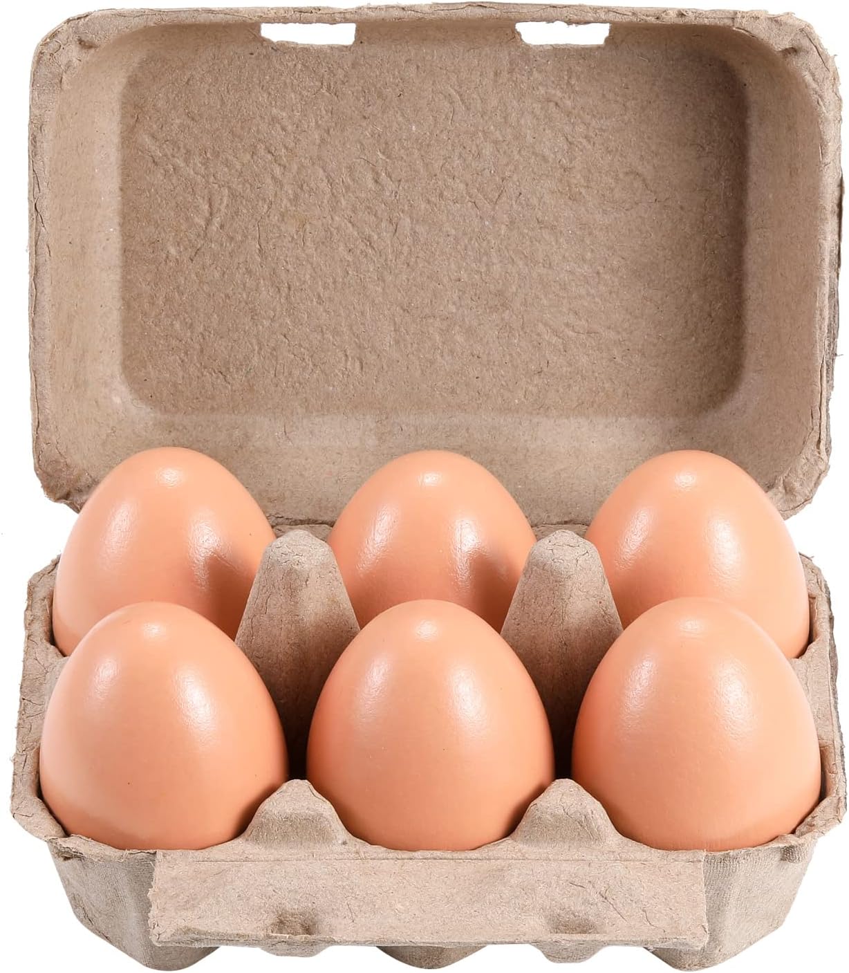Half Dozen Egg Cartons 200 Pack, Blank Natural Pulp Box 6 Count for Chicken Eggs Reusable, Storage Tray Strong for Holds Up to Six 6 Egg Cardboard Paper Holder Container for Refrigerator