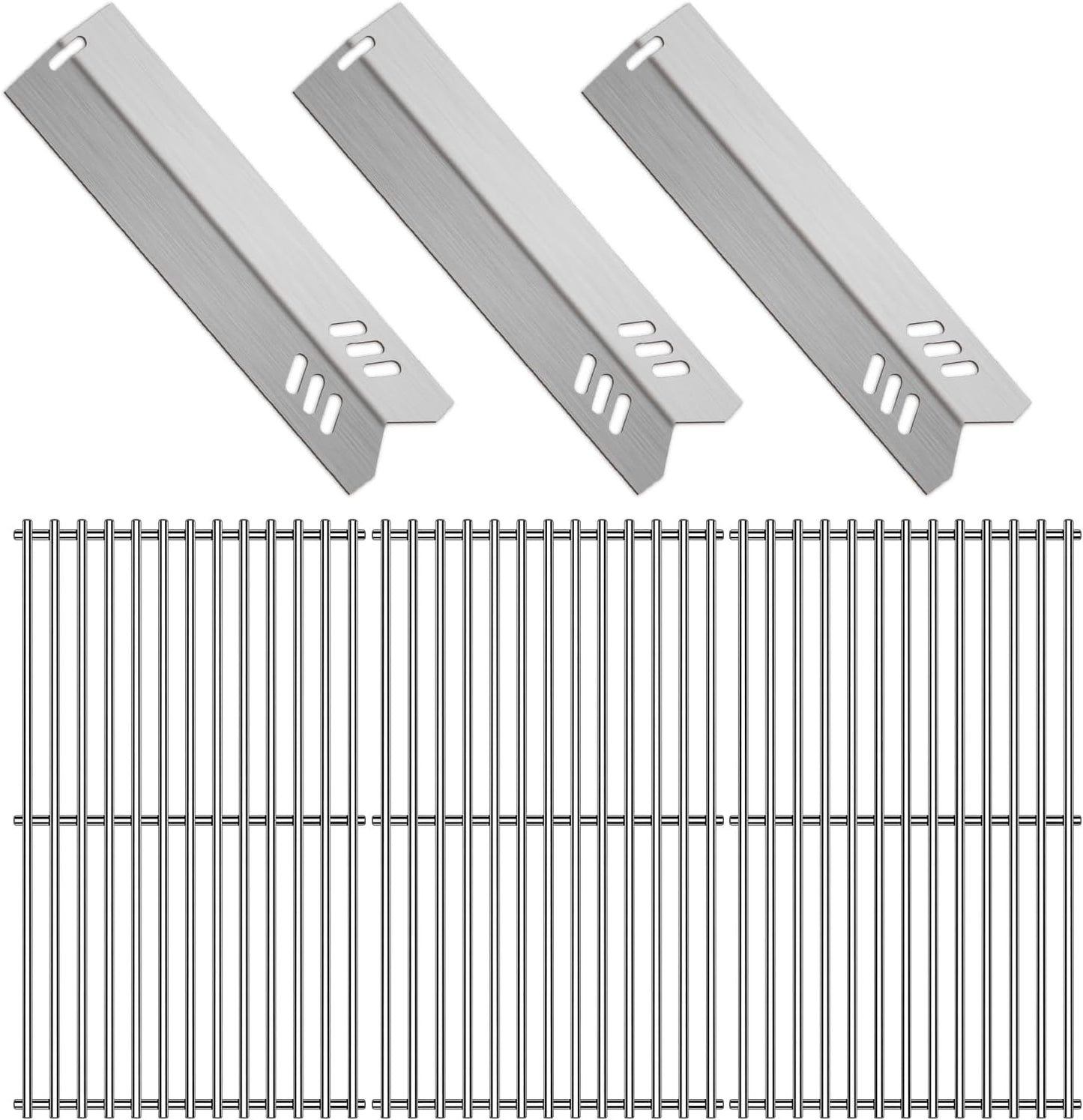 Kalomo Grill Grates Grill Heat Plates Shield Grill Replacement Parts for BBQ Uniflame Grill GBC1030W, GBC1030WRS, GBC1030WRS-C, GBC1134W, GBC1134WRS, Stainless Steel Cooking Grids Accessories