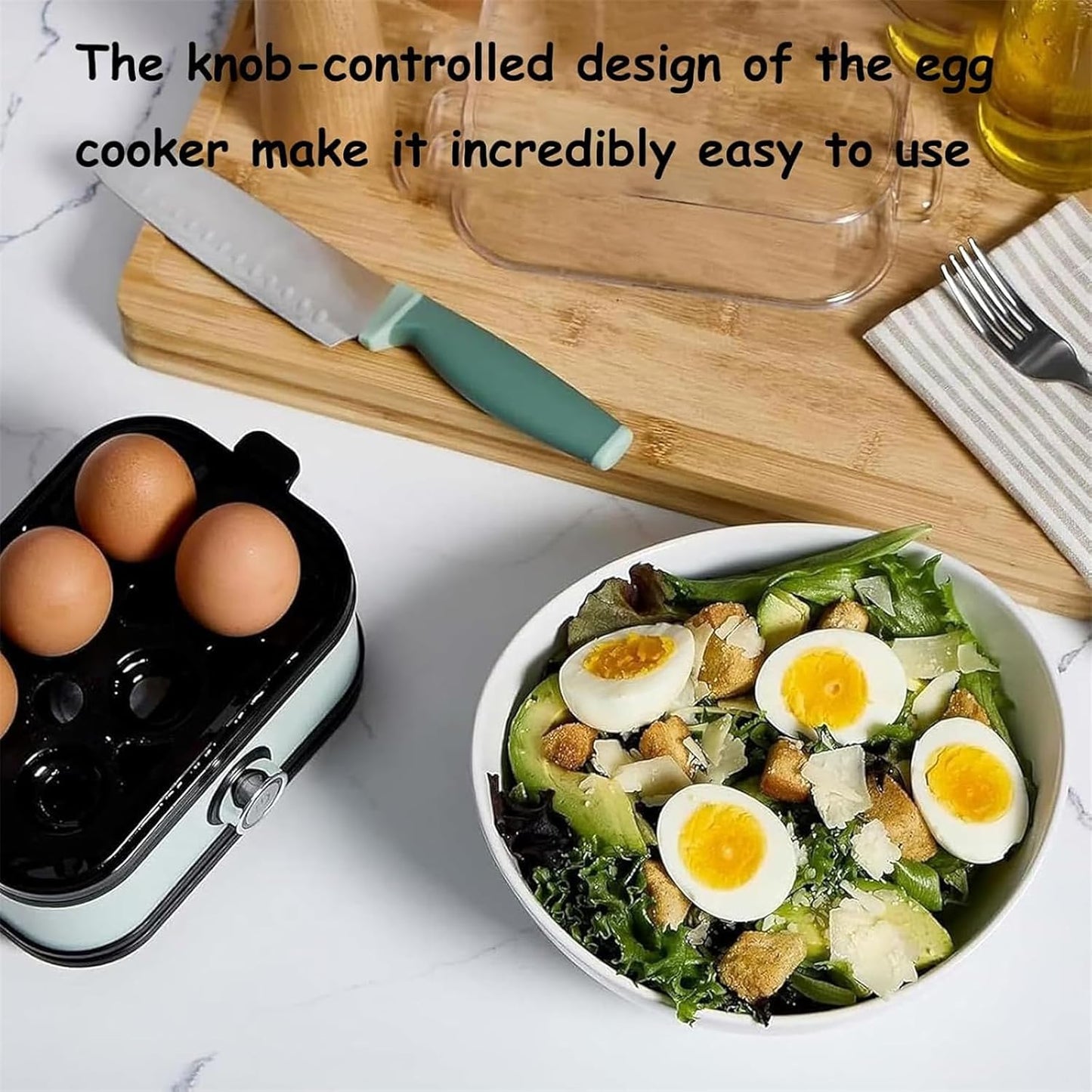 Sunny Side Master Egg Cooker, Multi-functional 6-Egg Rapid Cooking Capacity, Electric Poacher with Stainless Steel Design, For Soft Medium Hard Boiled Eggs and Omelettes (2Pcs)