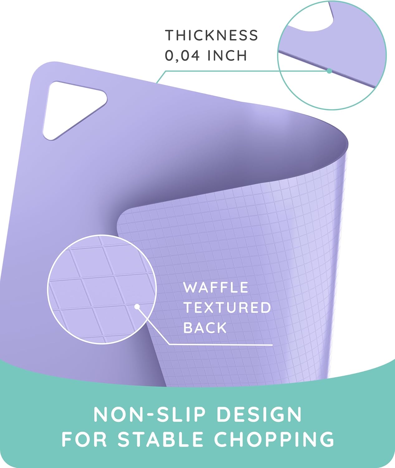 July Home Cutting Board Alternative for Kitchen - Extra Thick Flexible Plastic Cutting Board Set of 3, Non-Slip, BPA-Free, Easy to Clean, Colored Cutting Mats for Cooking, Durable Chopping Sheets