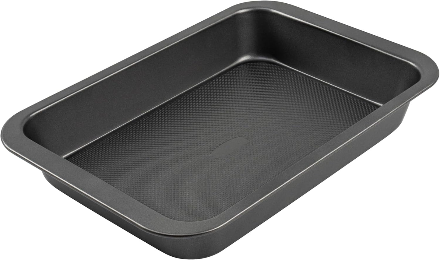 Cake Pan, Nonstick Baking Pan for Cake, Bread, Brownie or Lasagna, Heavy Duty Baking Dish with Diamond Texture Pattern and Wide Grips