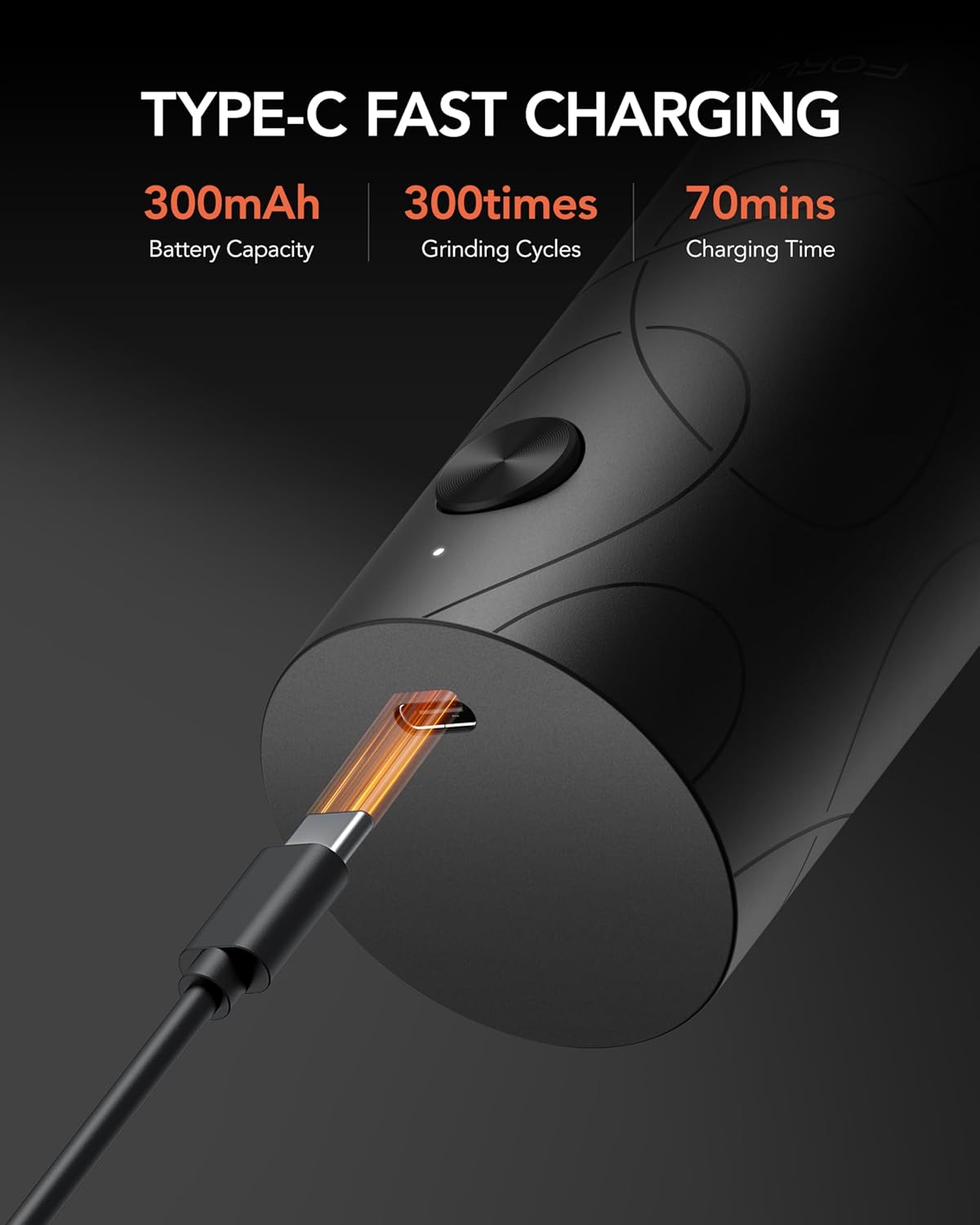 FORLIM Electric Salt and Pepper Grinder Set, USB Rechargeable, Automatic Salt Pepper Mill Grinder with Dust Cover, One-Button Control, Adjustable Coarseness, White LED Light (2 Packs, Black&White)