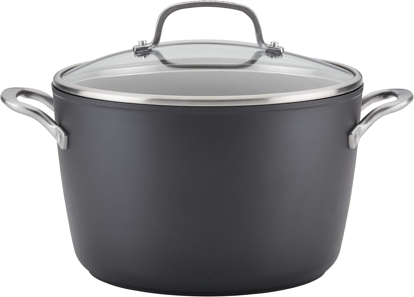 KitchenAid Hard Anodized Induction Nonstick Stock Pot/Stockpot with Lid, 8 Quart, Matte Black