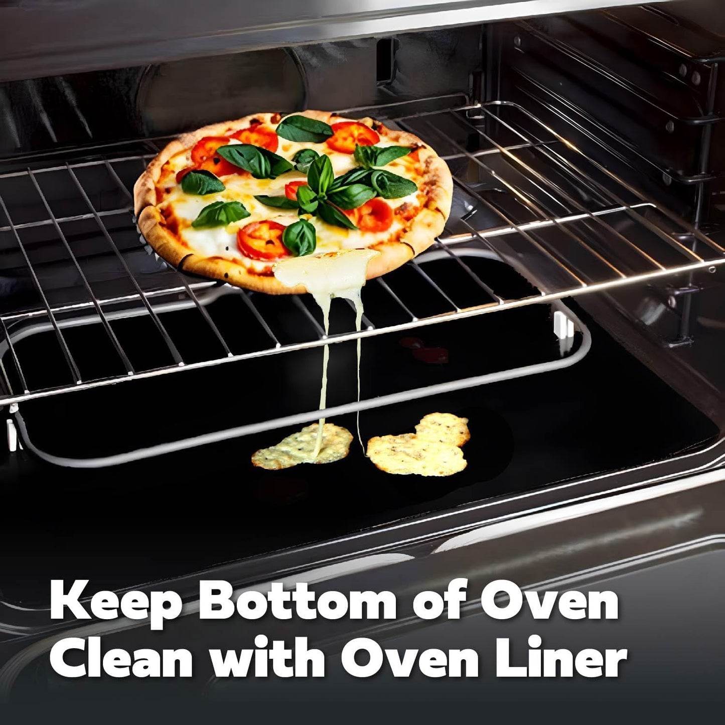 Cooks Innovations Non-Stick Oven Protector Mat - 2 Heavy Duty Nonstick Oven Rack Liners to Protect Convection, Electric, Gas, & Microwave Ovens - BPA & PFOA Free Heat Resistant Baking Mat