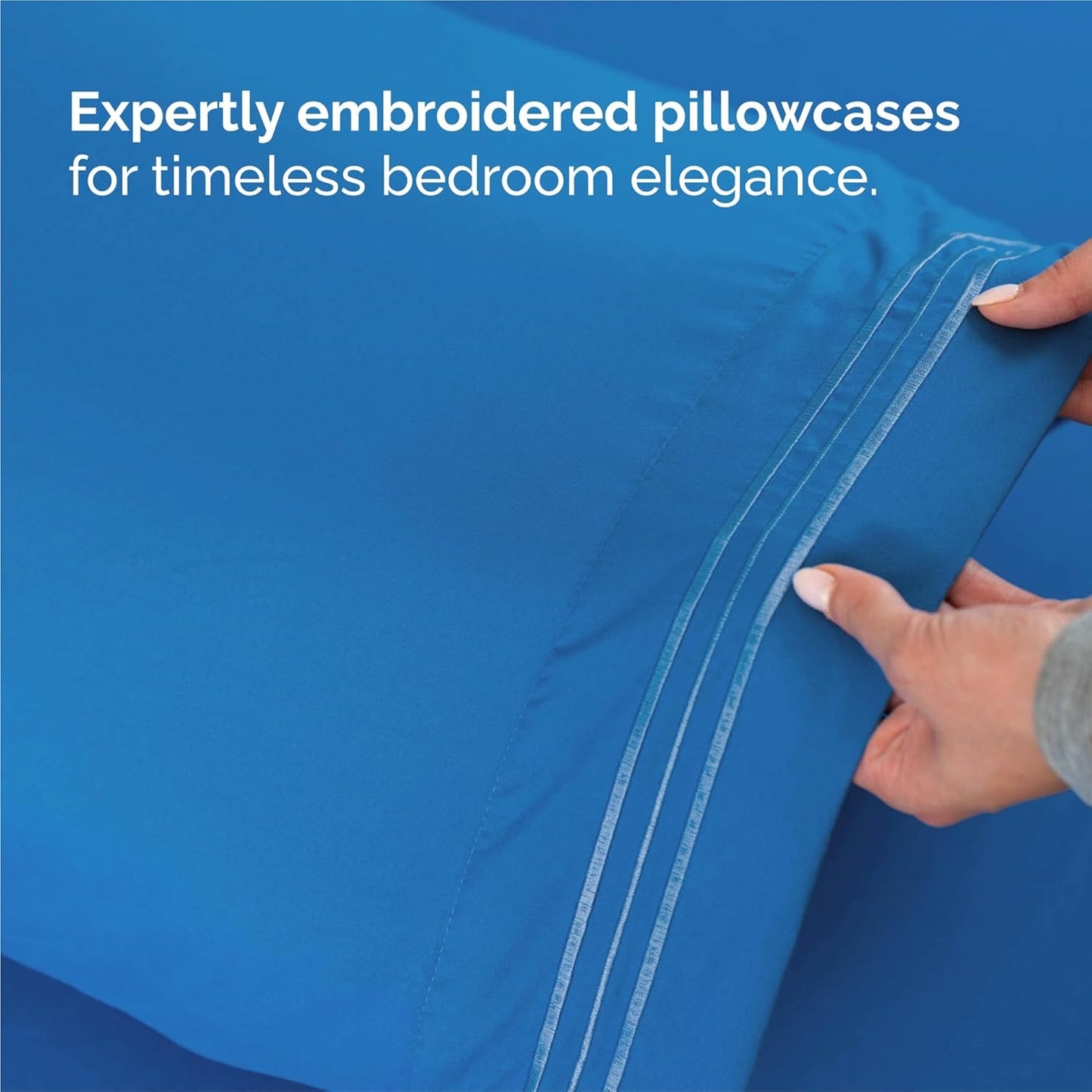 King Size 4 Piece Sheet Set - Comfy Breathable & Cooling Bed Sheets Set - Hotel Luxury Bedding for Women, Men, Kids, Teens, Boys & Girls - Deep Pockets, Soft and Wrinkle Free - Oeko-Tex - Royal Blue