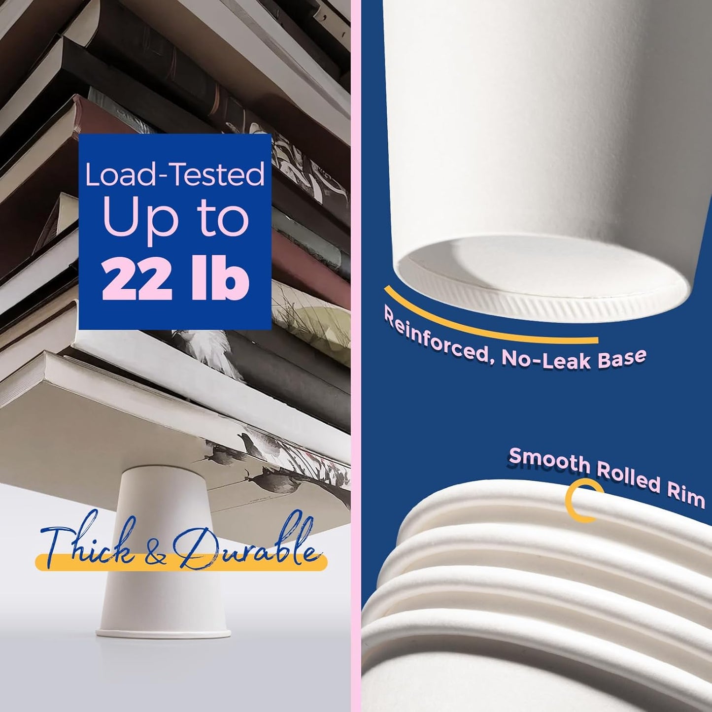 Fit Meal Prep 50 Pack 12 oz Disposable Coffee Cups with Lids, Sleeves, Leak-Proof To Go Coffee Cups with Lids, Durable Hot Paper Cups for Home, Office, Party, Business