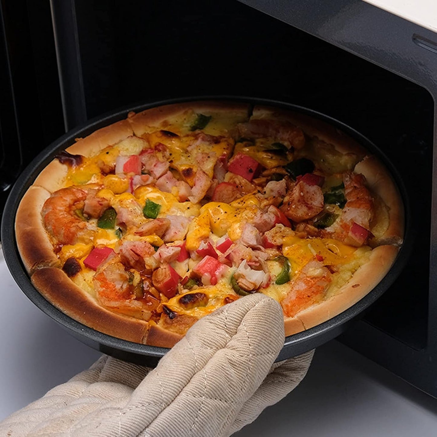 2Pcs Pizza Pan, 6in/9in/10in/12in Deep Dish Round Pizza Pan for Oven, Non Stick Thickened Carbon Steel Baking Pan for Home Kitchen, Dishwasher Safe(12in)