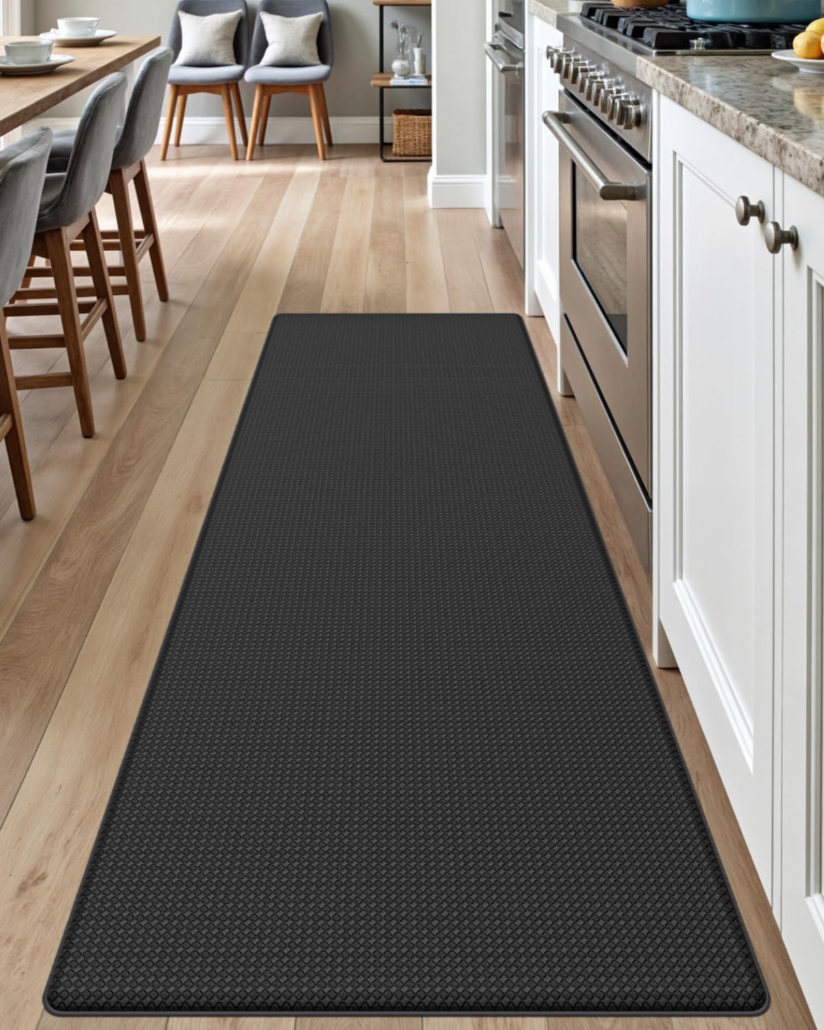 DEXI Kitchen Floor Mats Cushioned Anti Fatigue, 23x59, Large Wide Standing Runner Rug Waterproof, Comfort Memory Foam Padded for Front Sink Laundry, Black