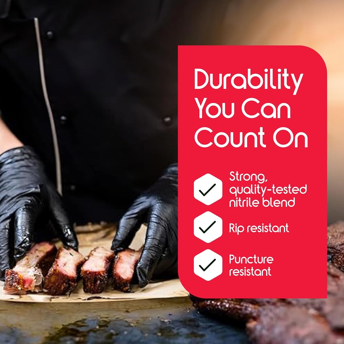 Inspire Black Nitrile Gloves | THE ORIGINAL Quality Black Gloves Disposable Latex Free | 4.5 Cooking