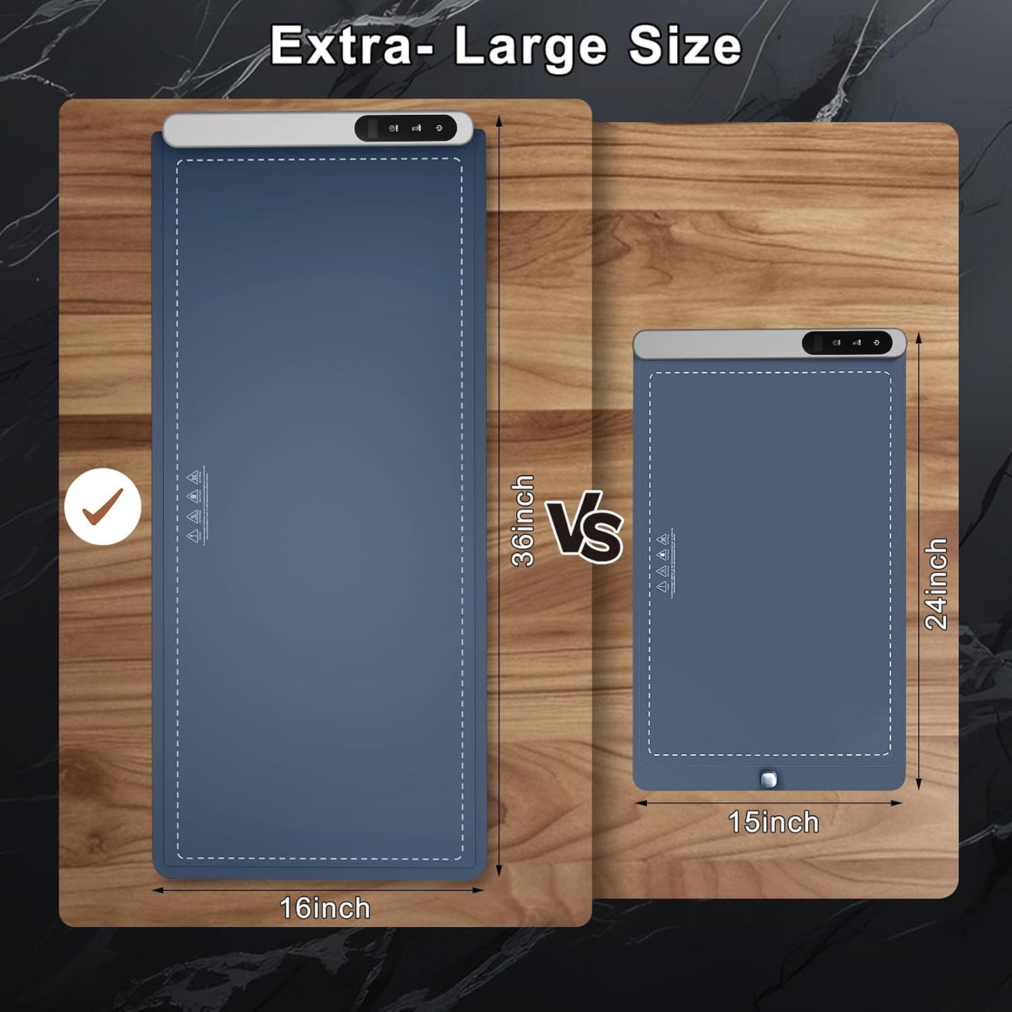 FYY Extra Large Food Warming Mat - Electric Warming Tray with 6 Temperature Settings and 6 Hours Timer, Full Surface Heating Food Warmer, Premium Silicone Heating Tray for Gatherings, Parties, Navy