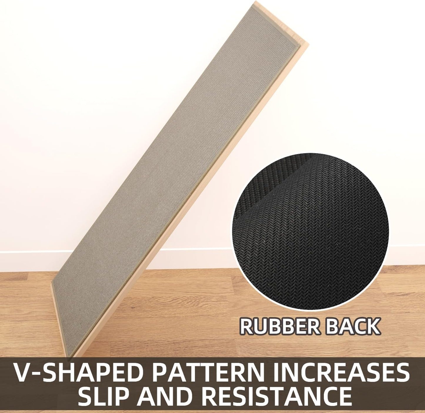 Kitchen Mat, Rubber Backing Cushioned Non Slip Kitchen Rugs for Floor, Absorbent Runner Comfort Standing Mat Rug Washable for Kitchen, Office, Home, 35.4"x71" (Brown)