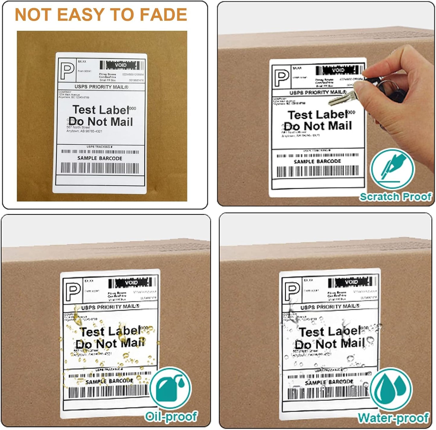 FungLam Thermal Labels 4x6 Direct Thermal Shipping Labels, 20 Rolls with 250 Labels/Roll, 1'' Core, Compatible Zebra 2844 ZP-450 ZP-500 ZP-505 Thermal Printer Label