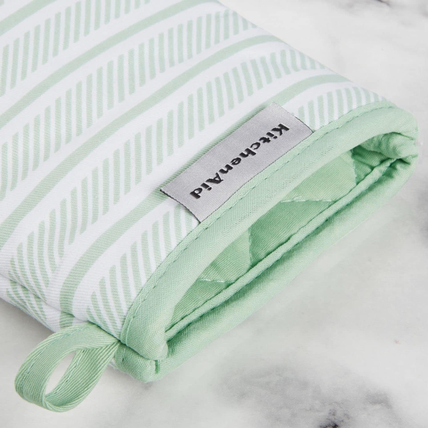 KitchenAid Albany Mini Oven Mitt 2-Pack Set, Pistachio, 5.5"x8"