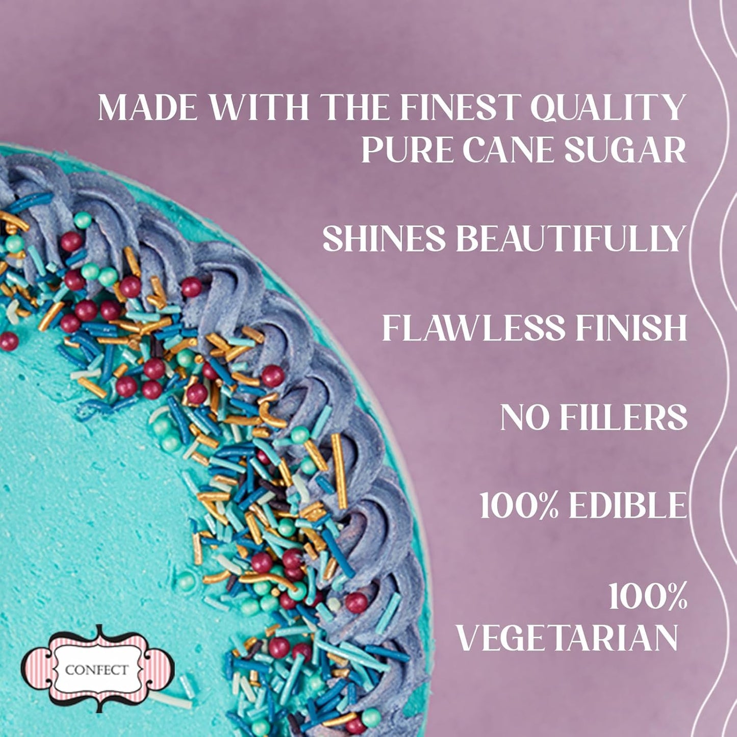 Confect Sprinkles Retro Pop Disco Ball Mashup Sprinkles Mix Navy Blue, Grey, Hot Pink, Sliver & White Dragees for Cakes & Cupcakes Decoration Assorted pack of 5 | Vegan, Gluten-Free, Dairy-Free, Palm Oil-Free, No Artificial Dyes - 5 Oz