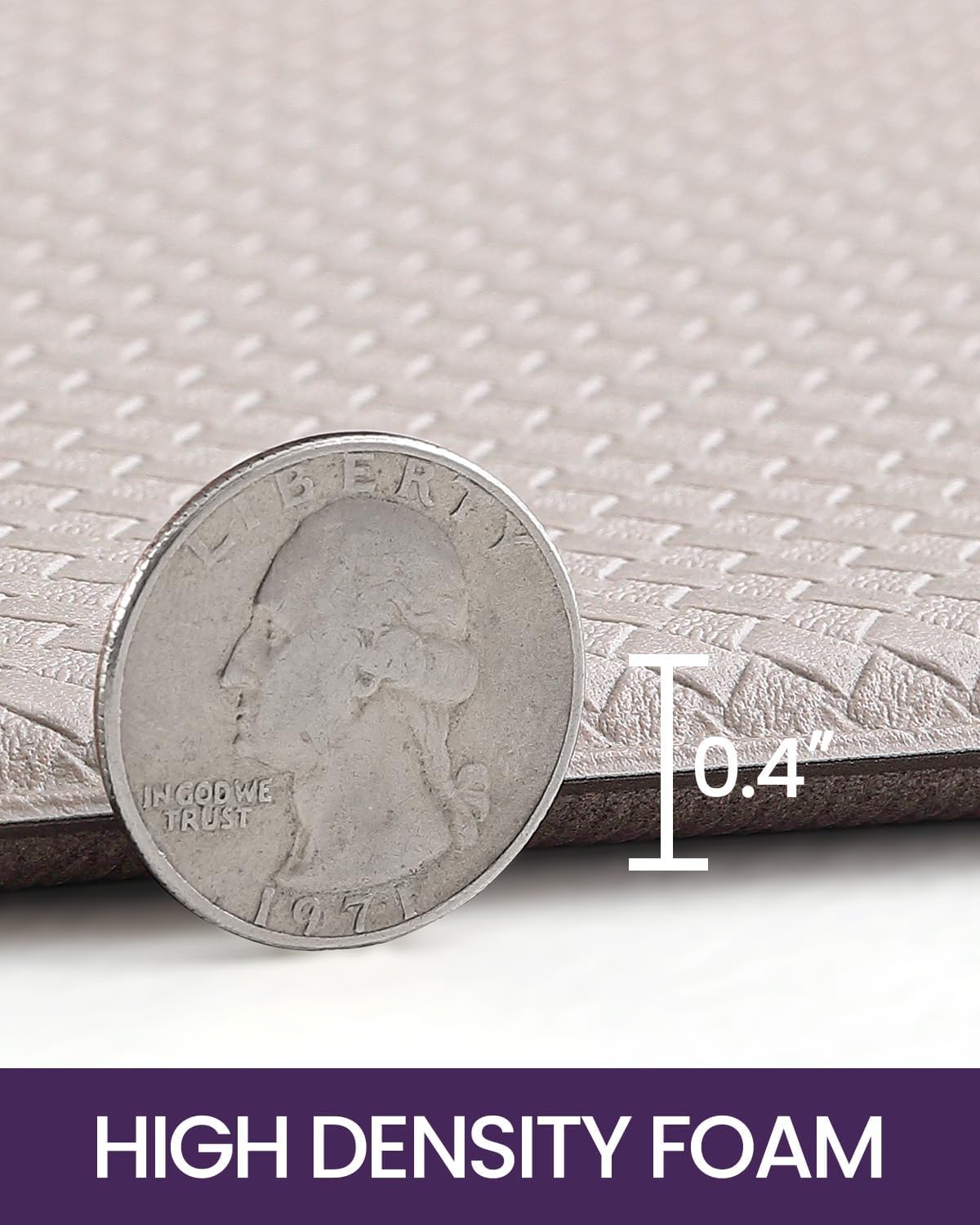 DEXI Kitchen Floor Mats Cushioned Anti Fatigue, 23x71, Large Long Standing Runner Rug Waterproof, Comfort Memory Foam Padded for Front Sink Laundry, Beige White