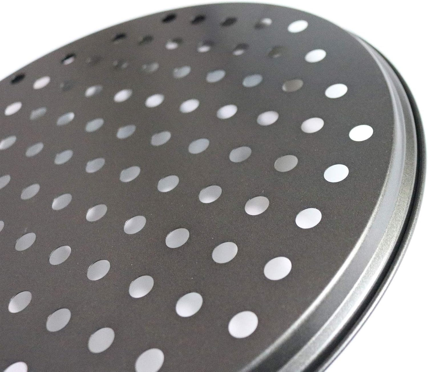 Handook Pizza Pan for Oven, Nonstick Pizza Pans, Carbon Steel Pizza Pan with Holes, Pizza Baking Pan for Oven Baking Supplies, for Home Baking Kitchen Oven Restaurant (12 Inch)