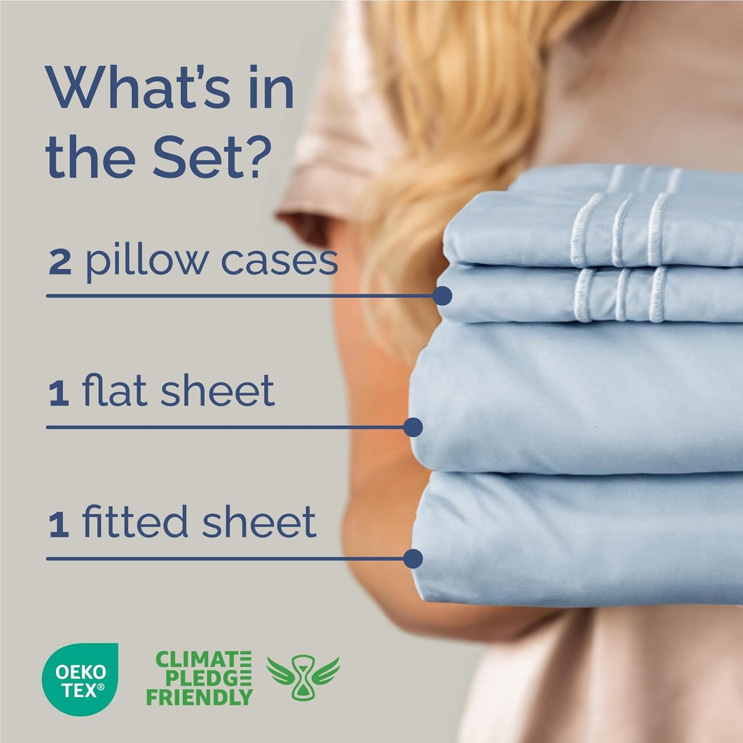 Full Size 4 Piece Sheet Set - Comfy Breathable & Cooling Bed Sheets Set - Hotel Luxury Bedding for Women, Men, Kids, Teens, Boys & Girls - Deep Pockets, Ultra-Soft, Wrinkle Free - Oeko-Tex - Sky Blue