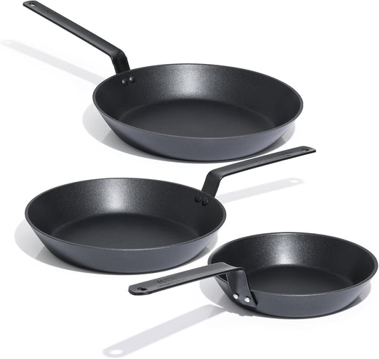 SENSARTE Nonstick Frying Pan Set 3-Piece, Oven Safe Skillets with Swiss Coating, Induction Compatible Chef Pan Set, Dishwasher Safe Cooking Pans, PFOA PFOS Free, 8, 10 and 12 Inch