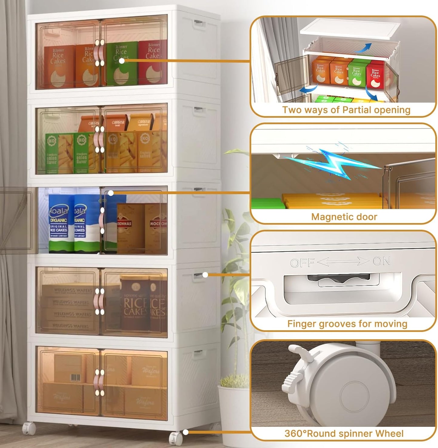 Extra Large Stackable Storage Bins with Lids and Wheels, Foldable Collapsible Closet Organizers,1344QT-168QT/42GAL*8Pack Plastic Stackable Storage drawers for bedroom Dorm
