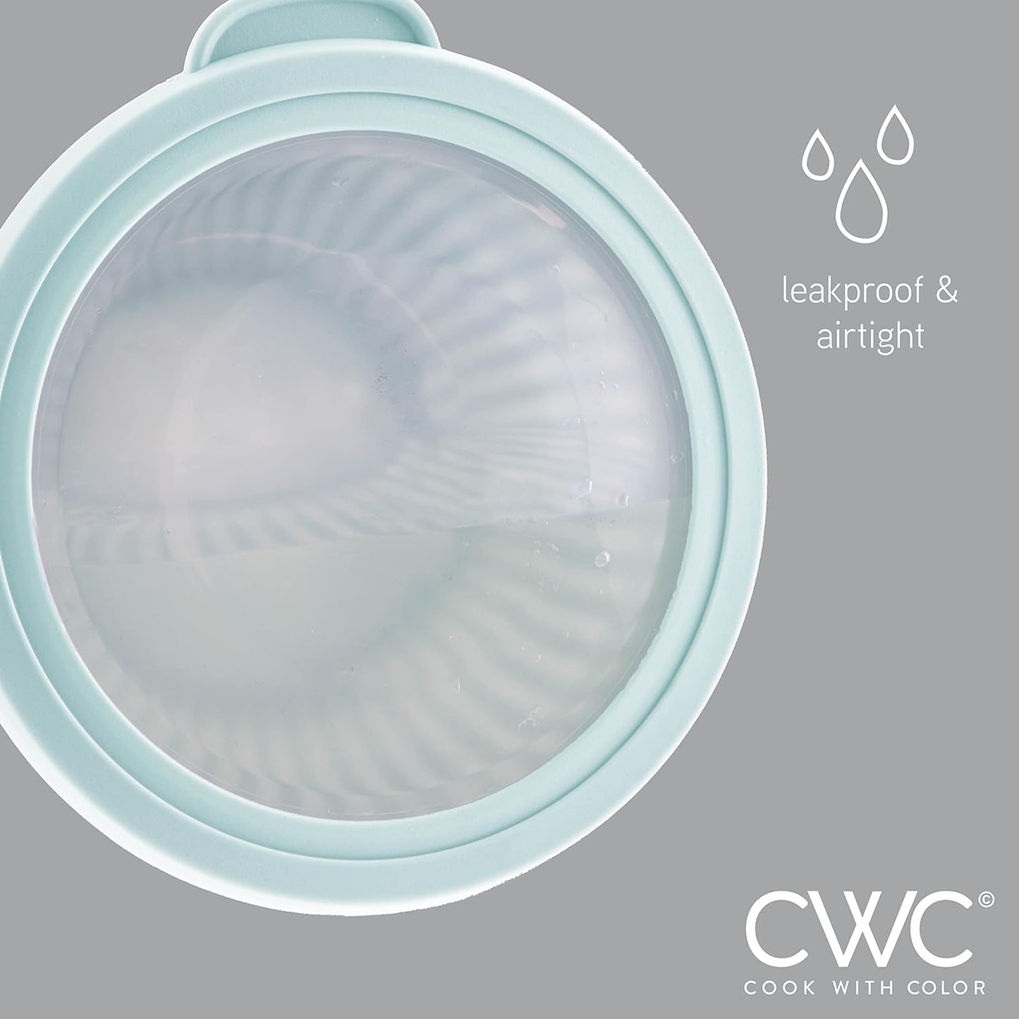 COOK WITH COLOR 4pc Plastic Mixing Bowl Set with Lids (Teal Ombre, 210 ml, 550 ml, 1150 ml, 3500 ml) - Sturdy, Nesting, BPA Free, Dishwasher Safe, Food Safe, Bowls for Cooking and Baking