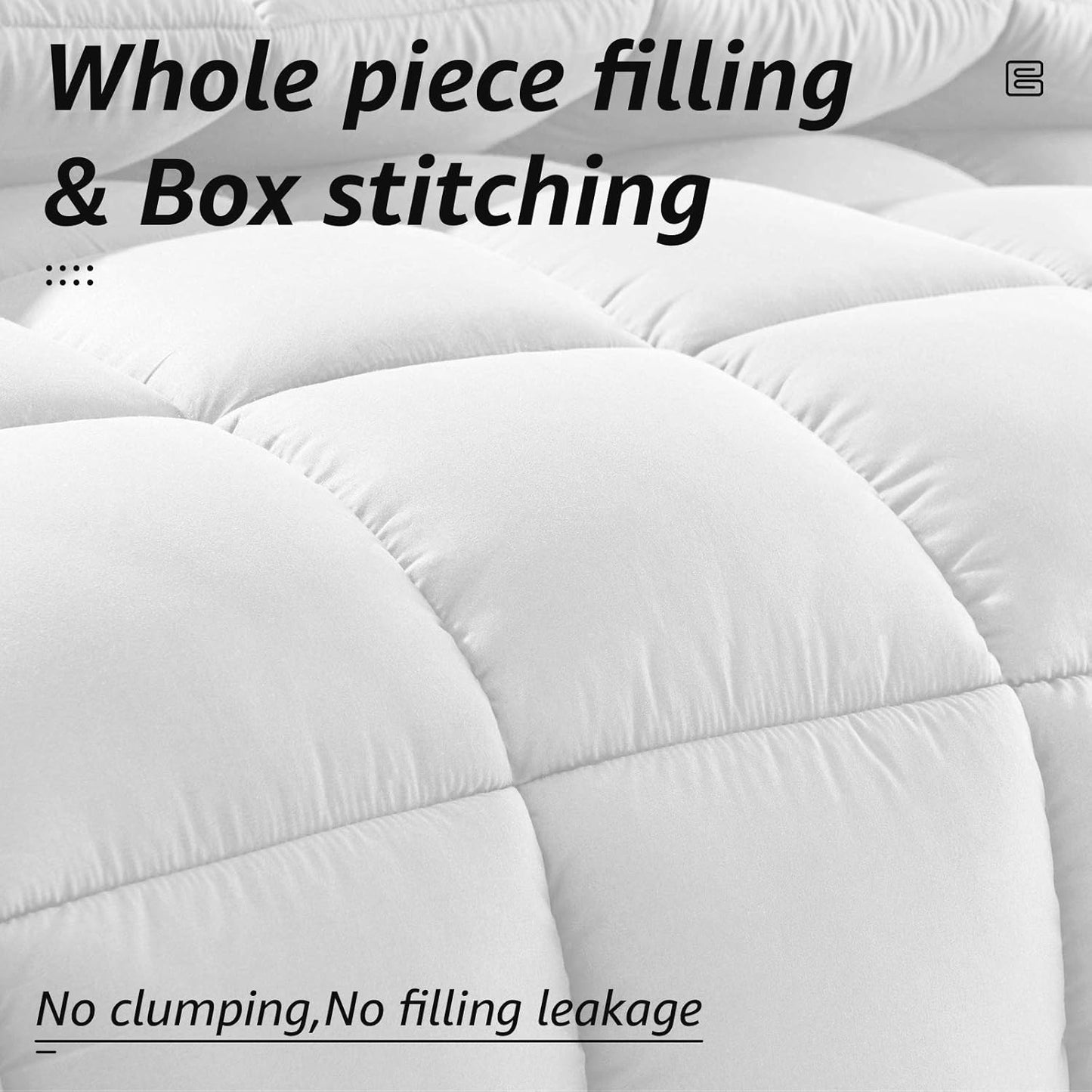 HYLEORY All-Season King Size Bed Comforter - Cooling Goose Down Alternative Quilted Duvet Insert with Corner Tabs - Winter Warm - Machine Washable - White