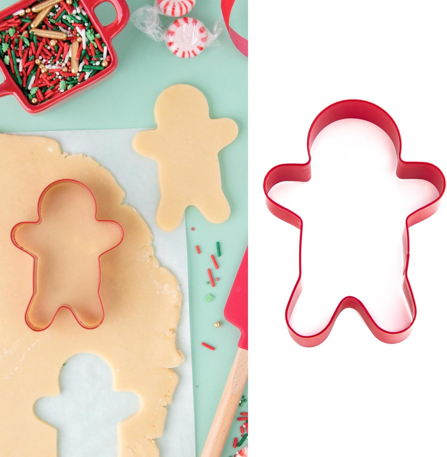 Cookie Cutter Kingdom, Christmas Cookie Cutters, Cookie Cutters Shape, Mold for Cakes Biscuits and Sandwiches (Christmas Gingerbread)