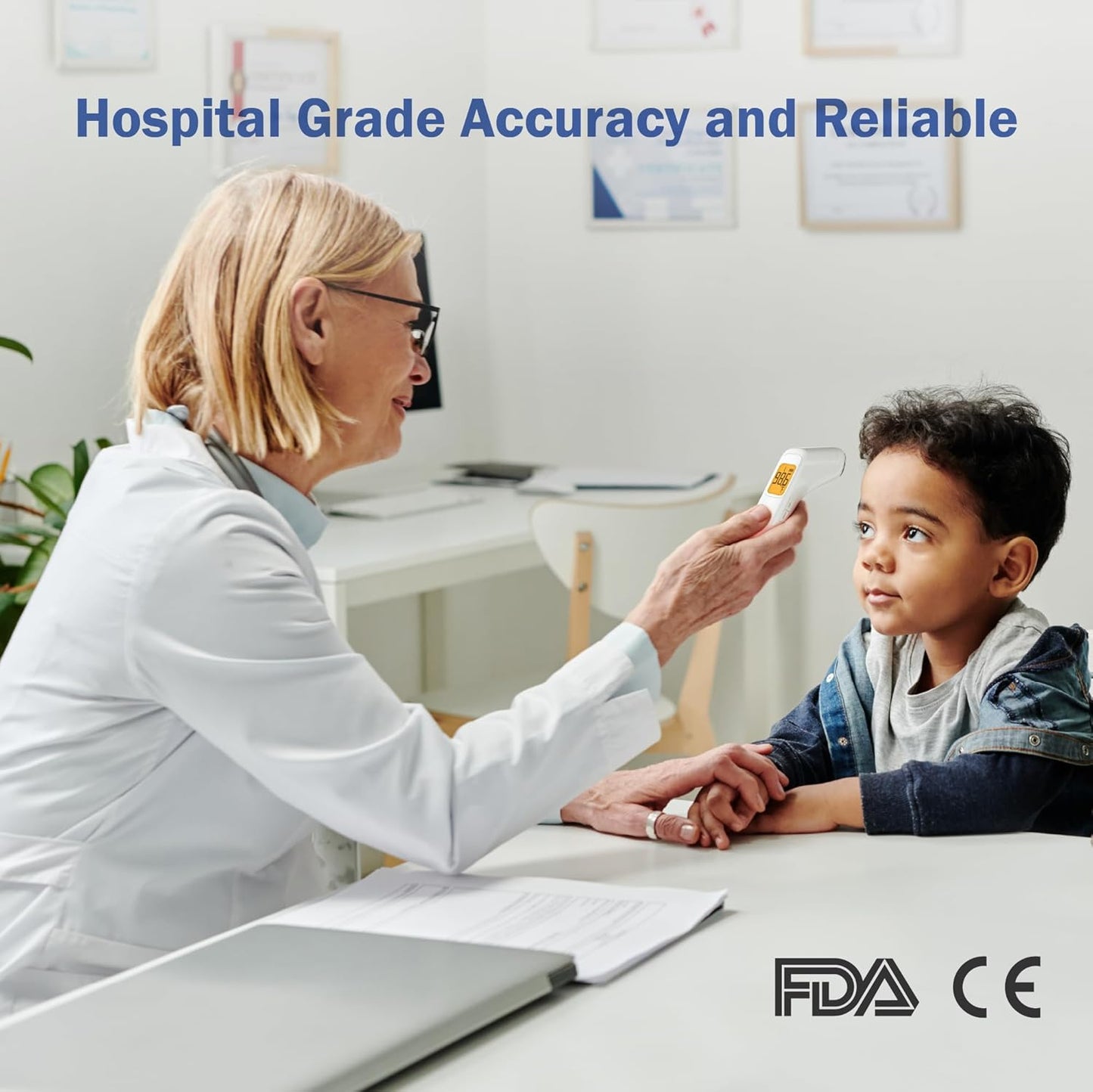 Infrared Non Contact Forehead Thermometer, Made in Taiwan, No Touch Digital Thermometer for Adult, Baby and Children