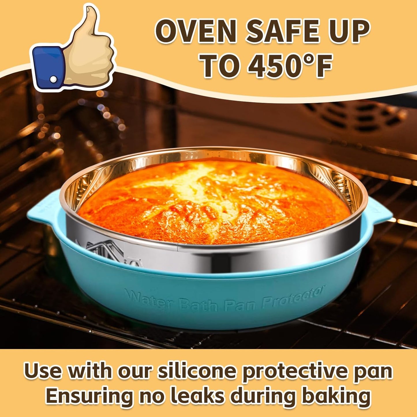 9 Inch Springform Pan - 304 Stainless Steel Nonstick Springform Cake Pan with Removable Bottom, 10 Inch Silicone Leakproof Cheesecake Pan Protector with Parchment Paper