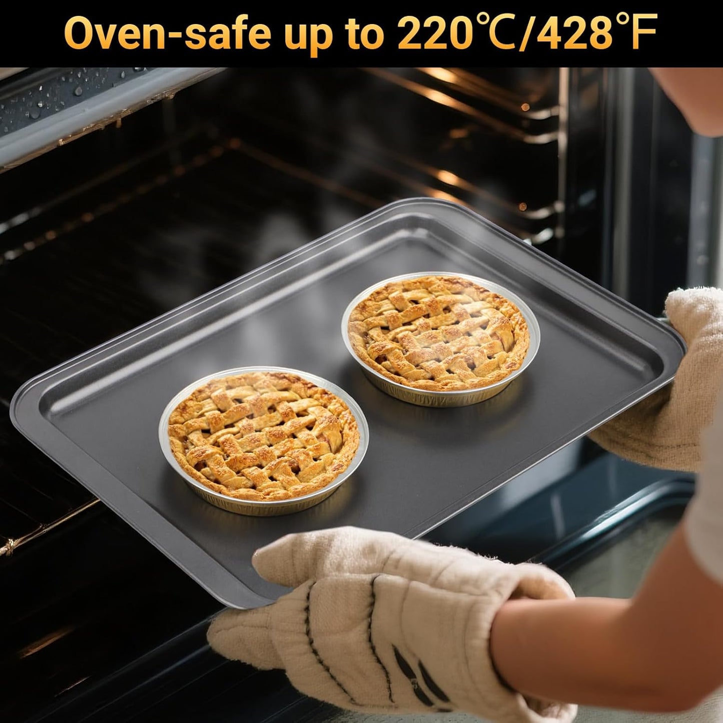 EUSOAR Mini Cake Pans with Lids, 100pcs 10oz/275ml Gold Baking Cups Cupcake Liners, Round Aluminum Cheesecake Container Cheesecakes Muffins Liners Pie Wrappers for Bakery Wedding Birthday Party