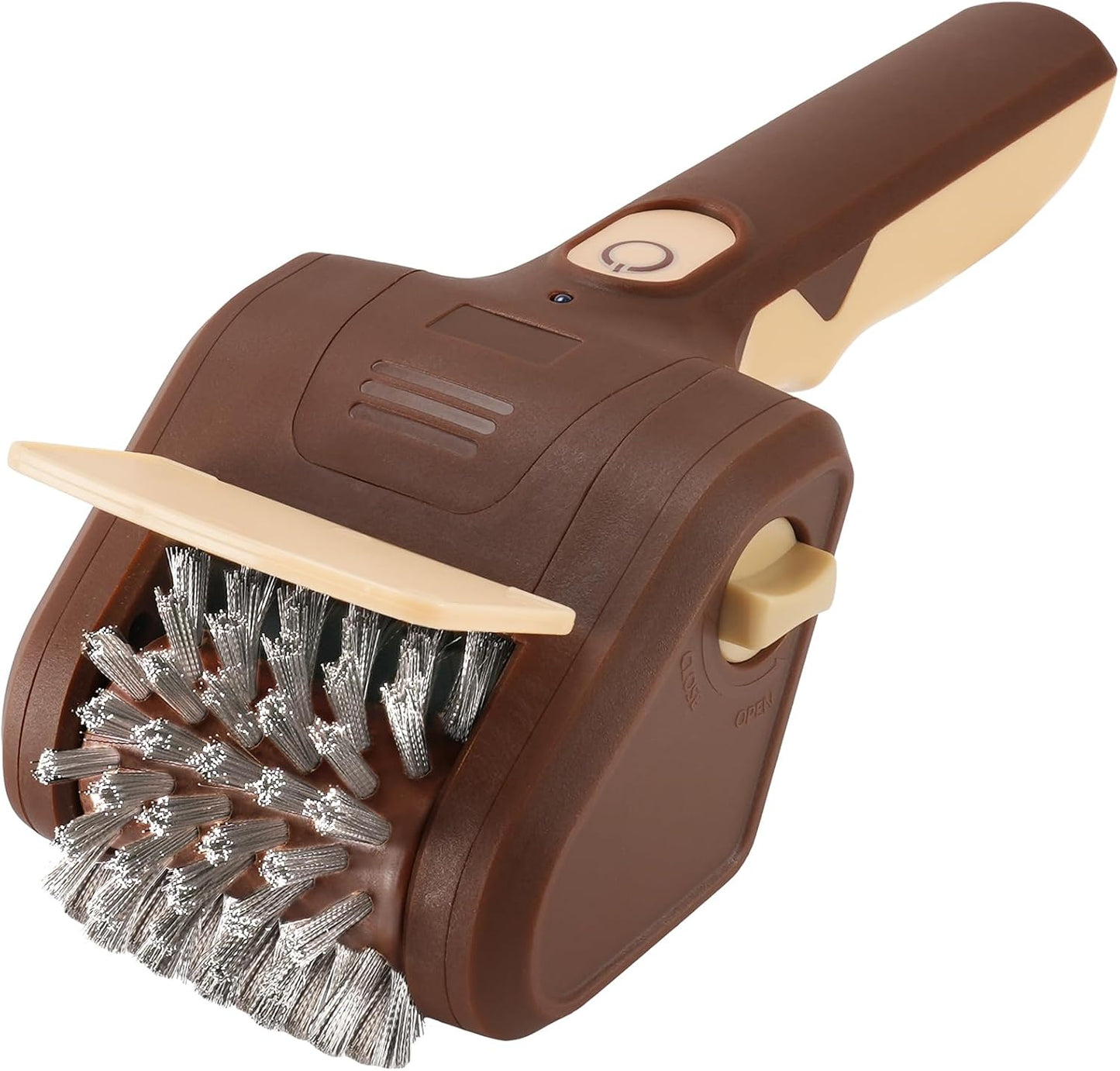 Grill Brush for Outdoor Grill, Cordless Electric BBQ Grill Cleaner with 700 RPM Stainless Steel Brush, Rechargeable Grill Cleaning Brush, Brown