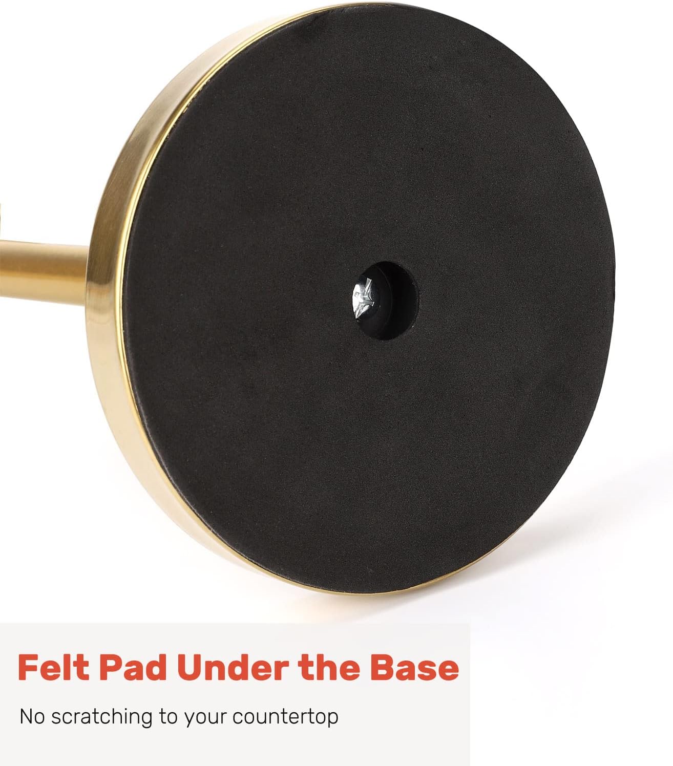 Gold Paper Towel Holder, Easy One-Handed Design for Kitchen Stand Paper Towel Dispenser, Sturdy Base for Standard Paper Towel Rolls and Mega Paper Towel Roll (Gold - Stainless Steel Base)