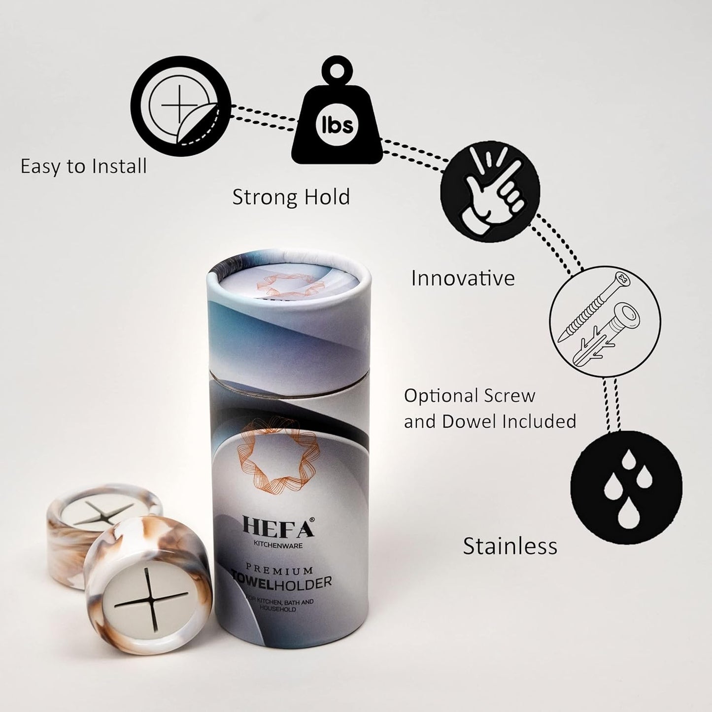 HEFA Towel Holder, Towel Hooks, Dish Towel Holder, Kitchen Organization, Bathroom Accesories, Kitchen Towel Hook, Kitchen Towel Holder, Christmas Gift, Kitchen Gadgets 4 Pack