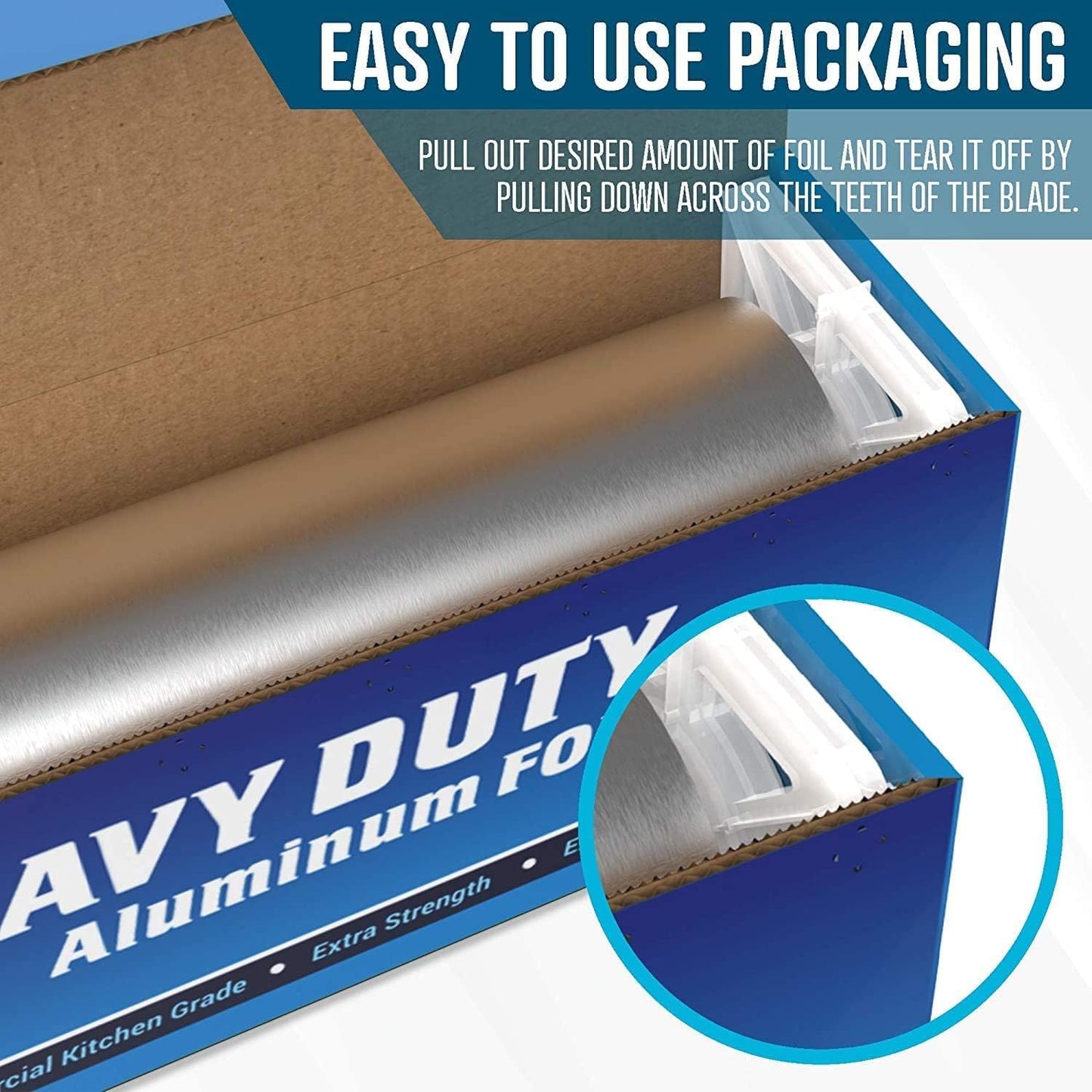 Rhino Aluminum Foil Heavy Duty 18 x 525 sf - (Pack of 4) Foil Aluminum Roll, 25 Microns Thick - Commercial Grade & Extra Thick, Strong Enough for Food Service Industry