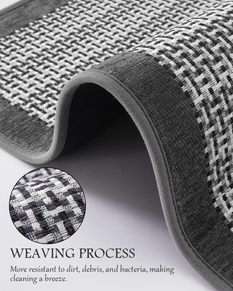 PADOOR Kitchen Mats for Floor, Kitchen Rugs Non Slip Washable, Rubber Backed Kitchen Runner Super Absorbent Kitchen Floor Mat Sink Rug, 25”x59” Grey