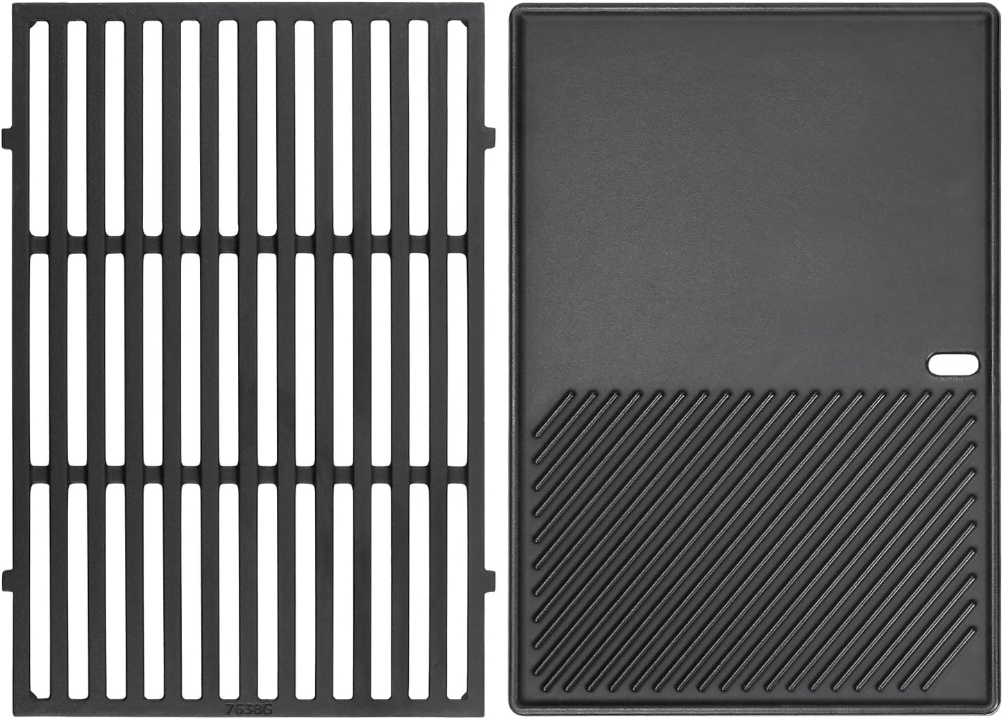 Grill Griddle and Grates for Weber Spirit 300, E-310, GS4 Spirit II 300 Series Grills, Genesis Silver/Gold B & C, Genesis 1000-3500, Reversible Cast Iron 7598 Griddle Plate, 7638 Grill Grate