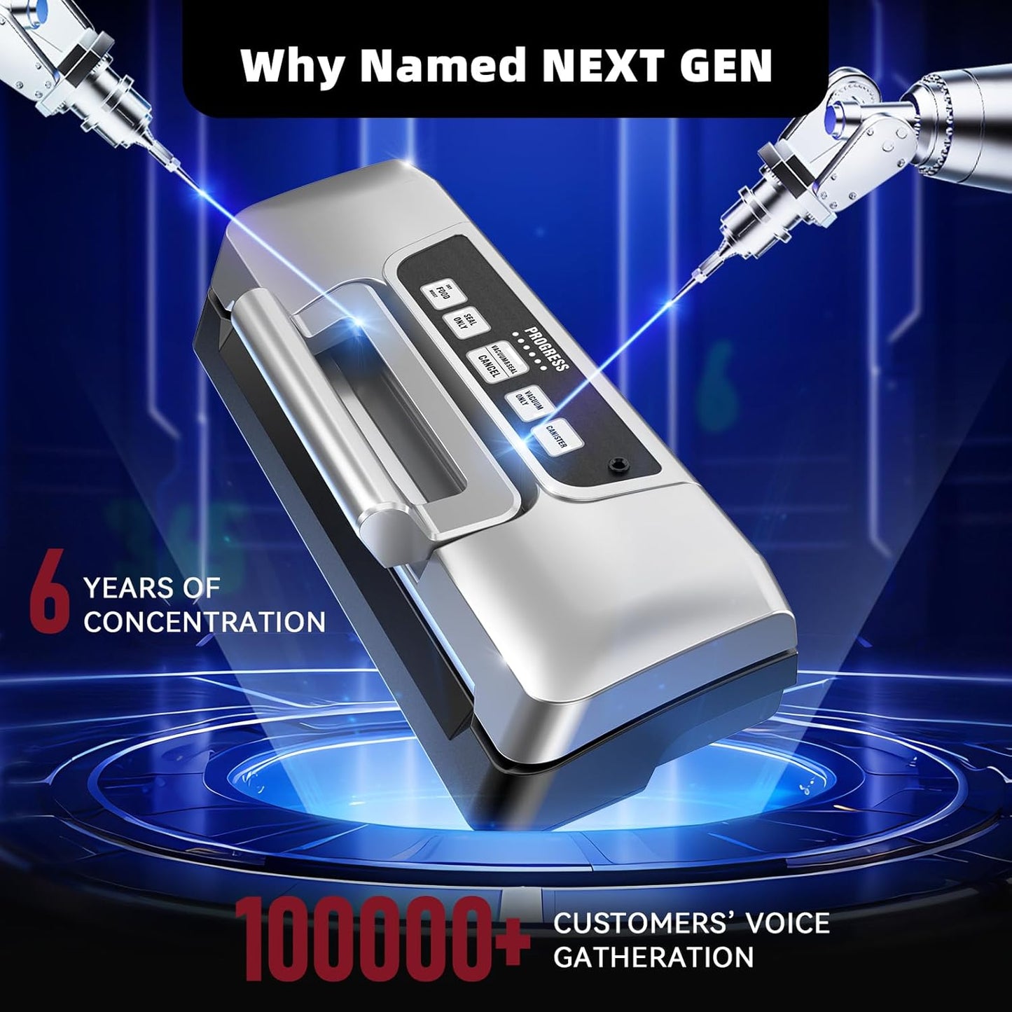 Next Gen Vacuum Sealer Machine, Potane Double Pump Food Vacuum Saver With Smart Visual Status System, Full Auto/Manual Functions, Built-in Safety Cutter&Guided Seal Bar, Start Kit Bags to Seal a Meal