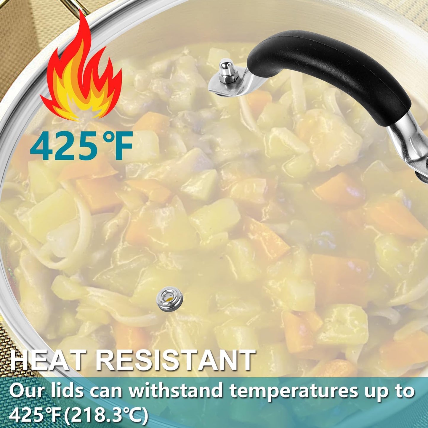 12 Inch Pan Lid - Glass Lid with Stainless Steel Handle for Frying Pan and Pots (12" Lid)